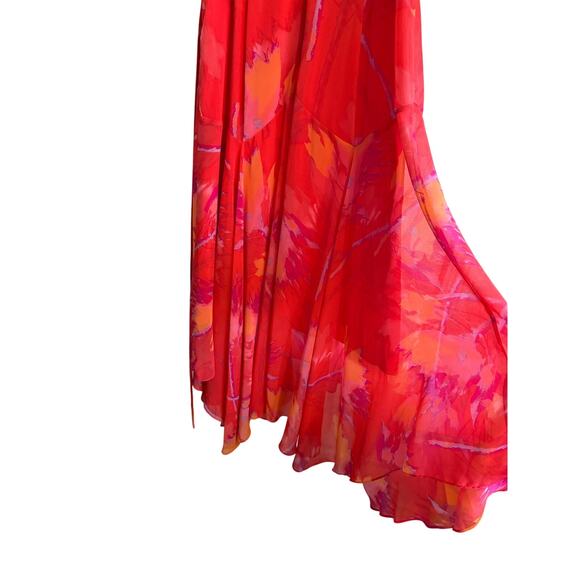 H by Halston Red Floral Strappy Maxi Flowy Boho Dress Sz 12 - Picture 6 of 6